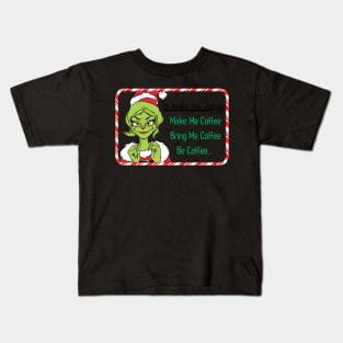 Girl grinch coffee Kids T-Shirt